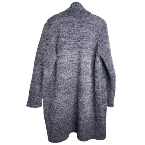 Barefoot Dreams CozyChic SZ L Open Front Knit Cardigan Sweater Pockets Blue Gray - Picture 2 of 11